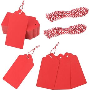 100 PCS Kraft Paper Gift Tags with String Blank Tags Vintage Wedding Taving Taving Table مع 66 قدمًا من علامات الجوت الطبيعية للحرف اليدوية
