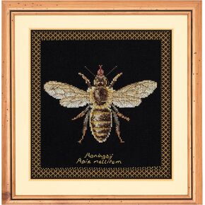 Thea Gouverneur 18 Count Bumble Bee on Aida Counted Cross Stitch Kit, 8 x 8.25