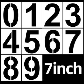 10 PCS 0-9 Large Number Stencils Set, 6 Inch Plastic Address Number Painting Stencils Reusable Digital Templates, Number Painting Templates Stencils for Cake Stencil Address Number Painting Stencils