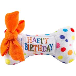 Haute Diggity Dog Dog Birity Boy Cake ، ألعاب Designer Designer Dog مع صرير تفاعلي ، إثراء الحيوانات الأليفة ، مواد قابلة للآلة وآمنة لجميع السلالات ، المتوسطة الحجم