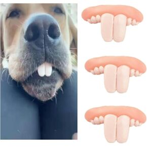 3Pcs White Fake Teeth Fake Teeth for Dogs,Dog Toys,Funny Dog Teeth Braces, Dog Christmas Costume Suitable Dog Chew Toys Pet Supplies Pet Supplies