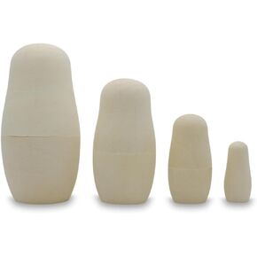 Set of 4 Unfinished Wooden Nesting Dolls Craft 4 Inches