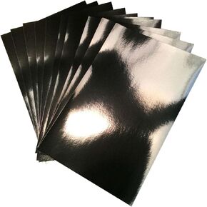 20 Sheets Premium Mirror foil Board Sparkling Assorted Colors Cardstock Reflective, Shiny Poster Board 12 x 8inches 250GSM Use For Scrapbooking Paper Cutting Bending Or Shaping (black)