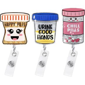 Nurse Badge Reel, Retractable Badge Holders Nursing Badge Reel Cute ID Clip Badge Reels with Alligator Clip for Hospital Office Nurses Medical Assistant Gifts(Up to 25inch)