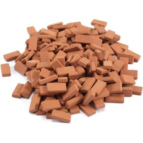 Miniature Bricks with Pallet, Miniature Red Bricks, Dollhouses Mini Bricks, for Mini Building Materials, Fairy Garden, Building Accessories, Construction Site