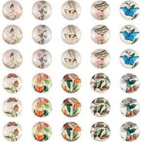 Craftdady 60Pcs 12mm Starry Sky Glow in The Dark Cabochons Glass Celestial Body Moon Star Half Round Flatback Dome Tiles for Craft DIY Bezel Tray Photo Pendants Jewelry Making