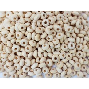 Abacus Wood Beads 12mm 500pcs Natural Flat Unfinished Round Beads Rondelle Loose Spacer Beads Large Hole Wooden Beads for DIY Craft-Bracelet-Keychain-Jewelry Making