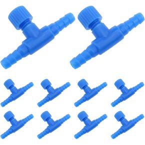 Aquarium 2 Way Air Tube Regulators Connectors Blue（4mm）-10PCS