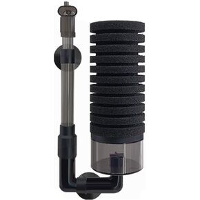 Single Headed Aquarium Fish Tank Filter Sponge Filter Quiet Bubble Filter with 1 Sponge and 1 Bag of Filtered Ceramic Balls for Salt Water and Fresh Water Fish Tank
