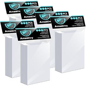 600 Counts Card Sleeves, Clear Baseball Card Sleeves, Sturdy Trading Cards Sleeves, Plastic Card Protector for Standard Cards Fit for MTG, Baseball Cards, Sports Cards, Game Cards