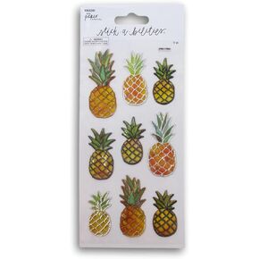 Pineapple Glitter 3D Dimensional Stickers for Crafts, Cardmaking, Scrapbooks & More – 9 Pc