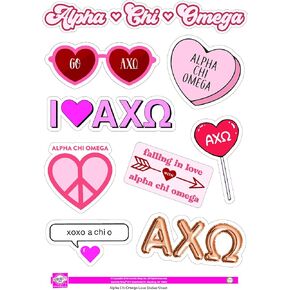 Alpha Chi Omega - Sticker Sheet - Love Theme