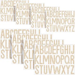 208 Pcs 2 Inch 3 Inch Rhinestone Alphabet Letter Stickers Glitter Large Self Adhesive Letters Bling Gemstone Alphabet Stickers for DIY Graduate Wedding Decoration(Silver)