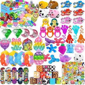 117 Pack Party Favors for Kids 3-5 4-8 8-12, Fidget Toys, Treasure Box Toys for Classroom, Pinata Filler, Goodie Bag Stuffers, Treasure Chest, Prize Box Toys, Classroom Prizes