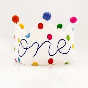 Megajoe Hand Embroidery Crowns - First Birthday Crown & Party Hats for Kids & Babies