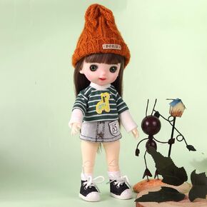 UCanaan Bjd Dolls 1/8 SD Doll 18 Ball Jointed Doll DIY Fashion with Full Outfits 3 Pair Hands 3 Changeable Eyes,Stand and Gift Box,Best Gitfs for Girls Christmas Birthday (D-02)