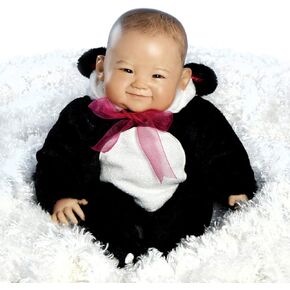 Paradise Galleries Realistic Reborn Asian Baby Girl Doll, 20-Inch Lifelike Painted Hair with Panda Outfit, 3-Piece Gift Set for Kids Ages 3 and Up - Su-Lin