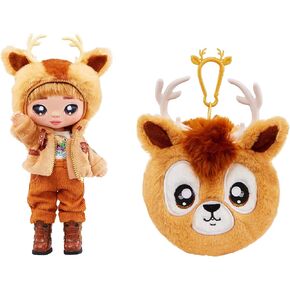 Na Na Na Surprise Cozy Series Donnie Ranger 7.5" Fashion Doll Reindeer-Inspired with Brown Hair, 3-Piece Outfit and Fuzzy Clip-on Purse, Poseable, Great Toy Gift for Kids Ages 5 6 7 8+ Years