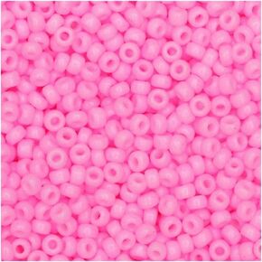Pink Opaque Miyuki Japanese round rocailles glass seed beads 11/0 Approximately 24 gram 5 inch tube
