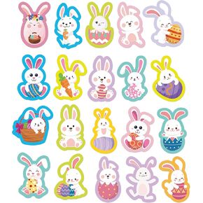 Lucleag 400 PCS Easter Bunny Stickers for Kids, Cute Easter Rabbit Stickers for Crafts, Assorted Easter Bunny Stickers for Easter Spring Envelope Gift Cards Candy Party Favor Decor