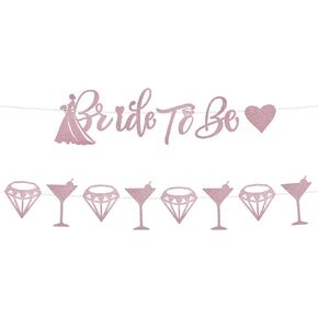 Bride to Be Banner, Bride Themed Party Decoration Diamond Bachelorette Garland Hanging Banners for Bridal Shower Decorations Wedding Engagement Supplies