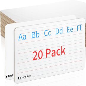 20 Pack Double Sided Small Dry Erase White Boards with Lines, 9"x12" Small White Board Dry Erase Lined Boards, Whiteboard Lined Dry Erase Board or Students and Classroom Supplies