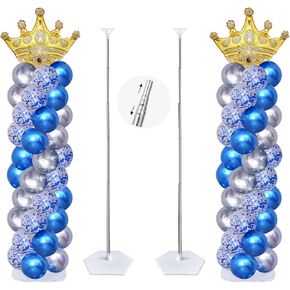 Balloon Column Stand Kit, Set of 4,6.7Feet Height Adjustable Balloon Tower Pillar with Reusable Metal Telescopic Design with base for Birthday arch, Wedding, Graduation Party Decoration Event