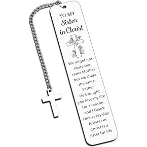Sister in Christ Gifts for Women - Secret Sister Gifts for Women To My Sister in Christ Bookmark for Her Christian Religious Gifts, Catholic Gifts for Female Easter Basket Stuffers for Kids Teen Girls
