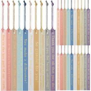 30 Pcs Thank You Gifts Bookmark Bulk Employee Appreciation Gift Leather Inspirational Bookmark Pastel Leather Bookmark for Coworker Team Nurse Teacher Volunteer