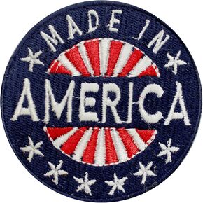 Made in America Patch, Proud American Patch, American Flag Patch, American Patch, Embroidered Iron on Sew on Patch Badge for Clothes etc. 7x7 cm