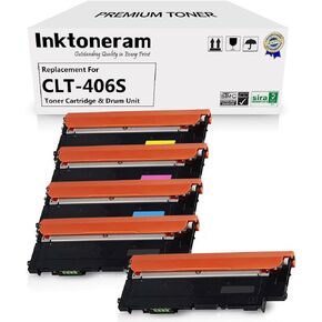 406S CLP365 Compatible Toner Cartridges Replacement for Samsung 406S CLP-360 CLP-365 CLP-365W CLX-3305 CLX-3305FN CLX-3305FW, Xpress C410W, C460FW ([2-Black,Cyan,Magenta,Yellow],5-Pack)