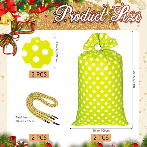 Sabary 2 Pcs 70 x 40 Inch Christmas Extra Large Gift Bag for Giant Gifts Jumbo Bike Gift Bags Plastic Big Gift Wrap Bag for Baby Shower Gifts Wrapping Supplies in Kuwait
