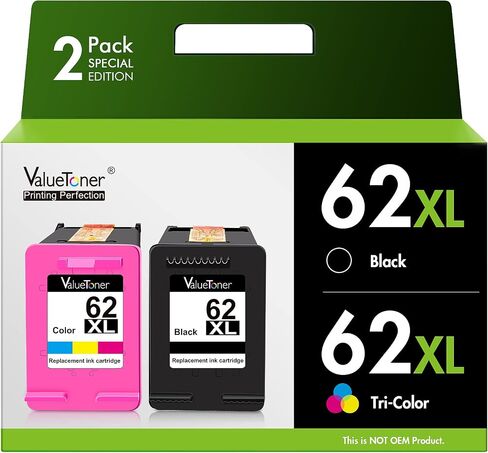 Valuetoner Remanufactured Ink Cartridges Replacement for HP 65XL 65 XL N9K04AN for Envy 5055 5052 5058 DeskJet 3755 2655 3720 3722 3723 3752 3758 2652 2624 Printer High Yield(Color, 2-Pack) in Saudi Arabia