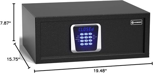 XDEER HOTEL آمن 1.00 قدم مكعب المنزل وثيقة شخصية آمنة SAFE Steel Security مربع آمن مع القفل/المستشعر الإلكترونية الرقمية على غرار الفندق - الأسود - الأسود in Kuwait