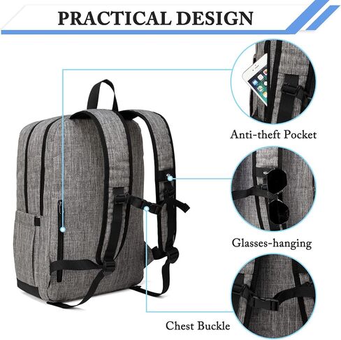 Laptop Backpack Mens, ChaseChic Large Anti Theft Travel Backpack, Waterproof Caual Rucksack Bag fit 15.6" Laptop (Gray) in Saudi Arabia