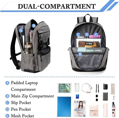 Laptop Backpack Mens, ChaseChic Large Anti Theft Travel Backpack, Waterproof Caual Rucksack Bag fit 15.6" Laptop (Gray) in Saudi Arabia