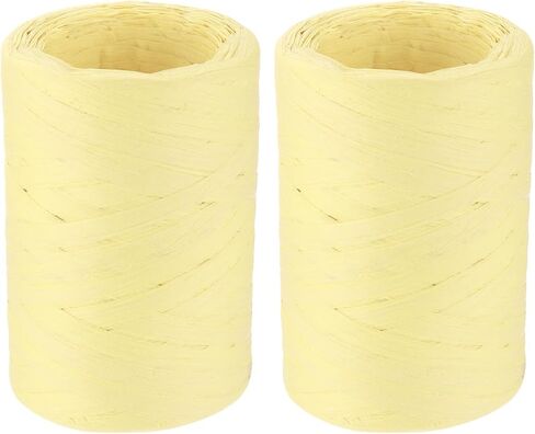 MECCANIXITY 2 Rolls Raffia Paper Ribbon Bulk,1/4 Inch Wide 110 Yards Light Green Twine String Paper Yarn for DIY Craft Weaving, Decoration, Gift Wrapping in Saudi Arabia