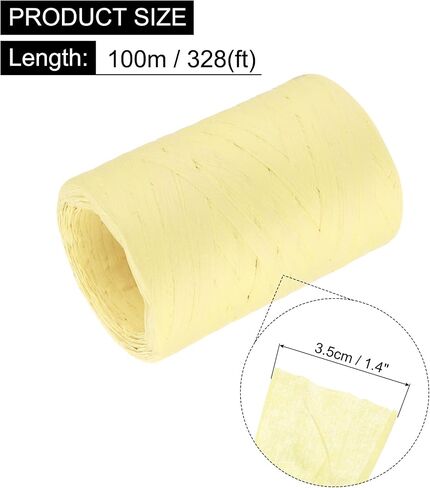 MECCANIXITY 2 Rolls Raffia Paper Ribbon Bulk,1/4 Inch Wide 110 Yards Light Green Twine String Paper Yarn for DIY Craft Weaving, Decoration, Gift Wrapping in Saudi Arabia
