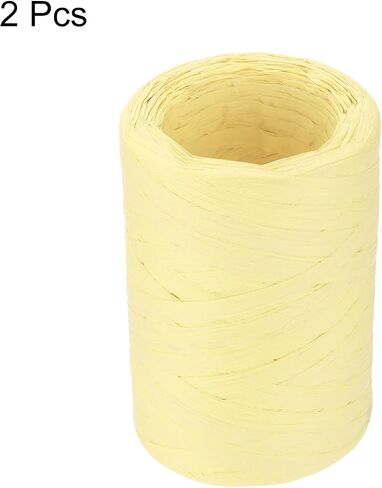 MECCANIXITY 2 Rolls Raffia Paper Ribbon Bulk,1/4 Inch Wide 110 Yards Light Green Twine String Paper Yarn for DIY Craft Weaving, Decoration, Gift Wrapping in Saudi Arabia