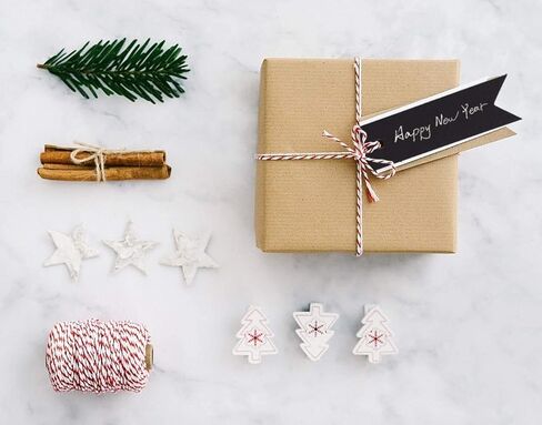 علامات هدايا DIYASY Kraft مع سلسلة ، 150 جهاز كمبيوتر شخصي بني أبيض وسوداء علامات 7x2cm حرفة تعليق علامات هدايا علامات مرجعية مع 64 قدم القطن و jutetwine لصالح الحفلات الحفلات in Kuwait