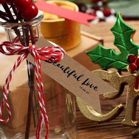 علامات هدايا DIYASY Kraft مع سلسلة ، 150 جهاز كمبيوتر شخصي بني أبيض وسوداء علامات 7x2cm حرفة تعليق علامات هدايا علامات مرجعية مع 64 قدم القطن و jutetwine لصالح الحفلات الحفلات in Kuwait