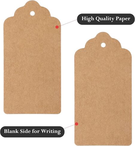 100 PCS Kraft Paper Gift Tags with String Blank Tags Vintage Wedding Taving Taving Table مع 66 قدمًا من علامات الجوت الطبيعية للحرف اليدوية in Kuwait