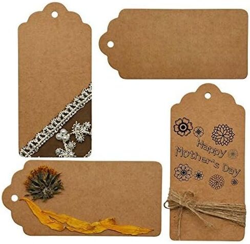100 PCS Kraft Paper Gift Tags with String Blank Tags Vintage Wedding Taving Taving Table مع 66 قدمًا من علامات الجوت الطبيعية للحرف اليدوية in Kuwait