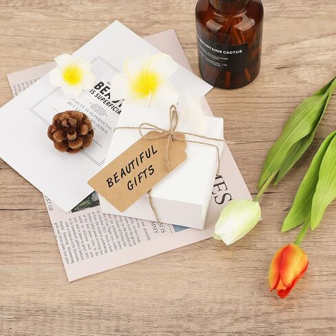 100 PCS Kraft Paper Gift Tags with String Blank Tags Vintage Wedding Taving Taving Table مع 66 قدمًا من علامات الجوت الطبيعية للحرف اليدوية in Kuwait
