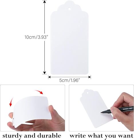 100 PCS Kraft Paper Gift Tags with String Blank Tags Vintage Wedding Favor Hang Tags with 66 Feet Natural Jute Twine Retangle Tags for Crafts in Kuwait