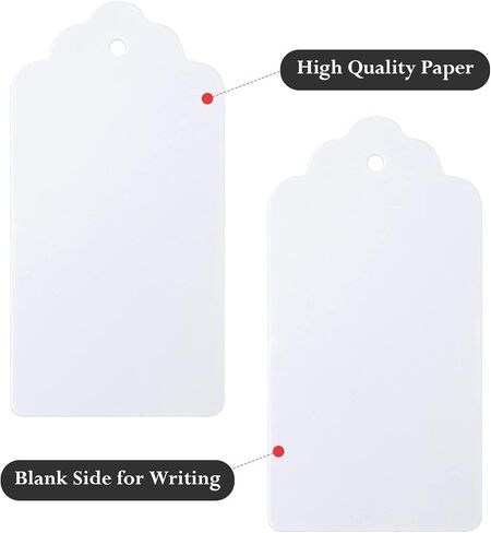 100 PCS Kraft Paper Gift Tags with String Blank Tags Vintage Wedding Favor Hang Tags with 66 Feet Natural Jute Twine Retangle Tags for Crafts in Kuwait