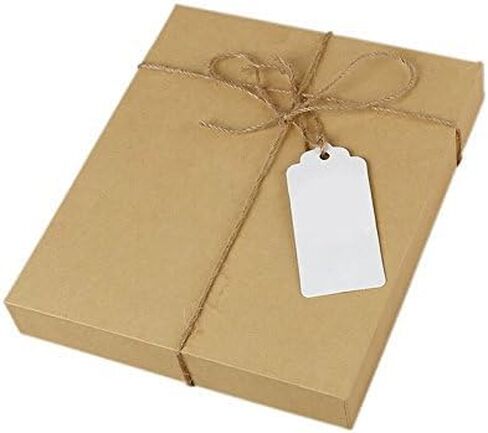 100 PCS Kraft Paper Gift Tags with String Blank Tags Vintage Wedding Favor Hang Tags with 66 Feet Natural Jute Twine Retangle Tags for Crafts in Kuwait