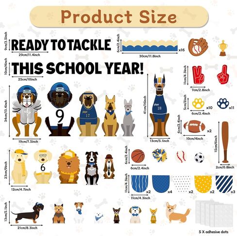 80pcs Pet Classroom Bulletin Decorations Sports Puppy Cetouts Dog Paw Bulletin Boarder Set Pet Dog theme Bulletin Board Decor in Kuwait
