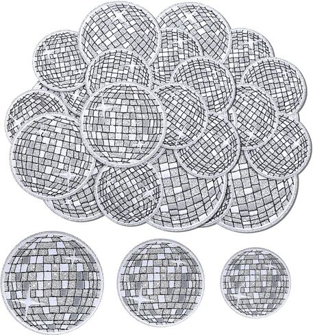 12 Pcs Disco Ball Iron on Patch Embroidered Applique Western Patches Iron on Music Party Bling Ball Embellishments for DIY Clothing Backpacks T Shirt Jeans Skirt Hat Bag(Cute Style) in Saudi Arabia