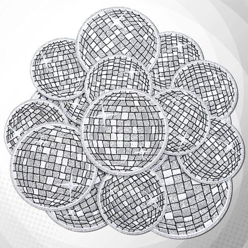 12 Pcs Disco Ball Iron on Patch Embroidered Applique Western Patches Iron on Music Party Bling Ball Embellishments for DIY Clothing Backpacks T Shirt Jeans Skirt Hat Bag(Cute Style) in Saudi Arabia